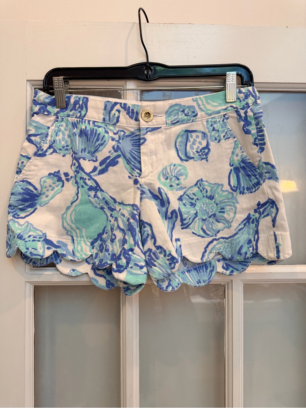 Lilly Pulitzer The Buttercup Short Scalloped Beach Coastal Seashell Size 0